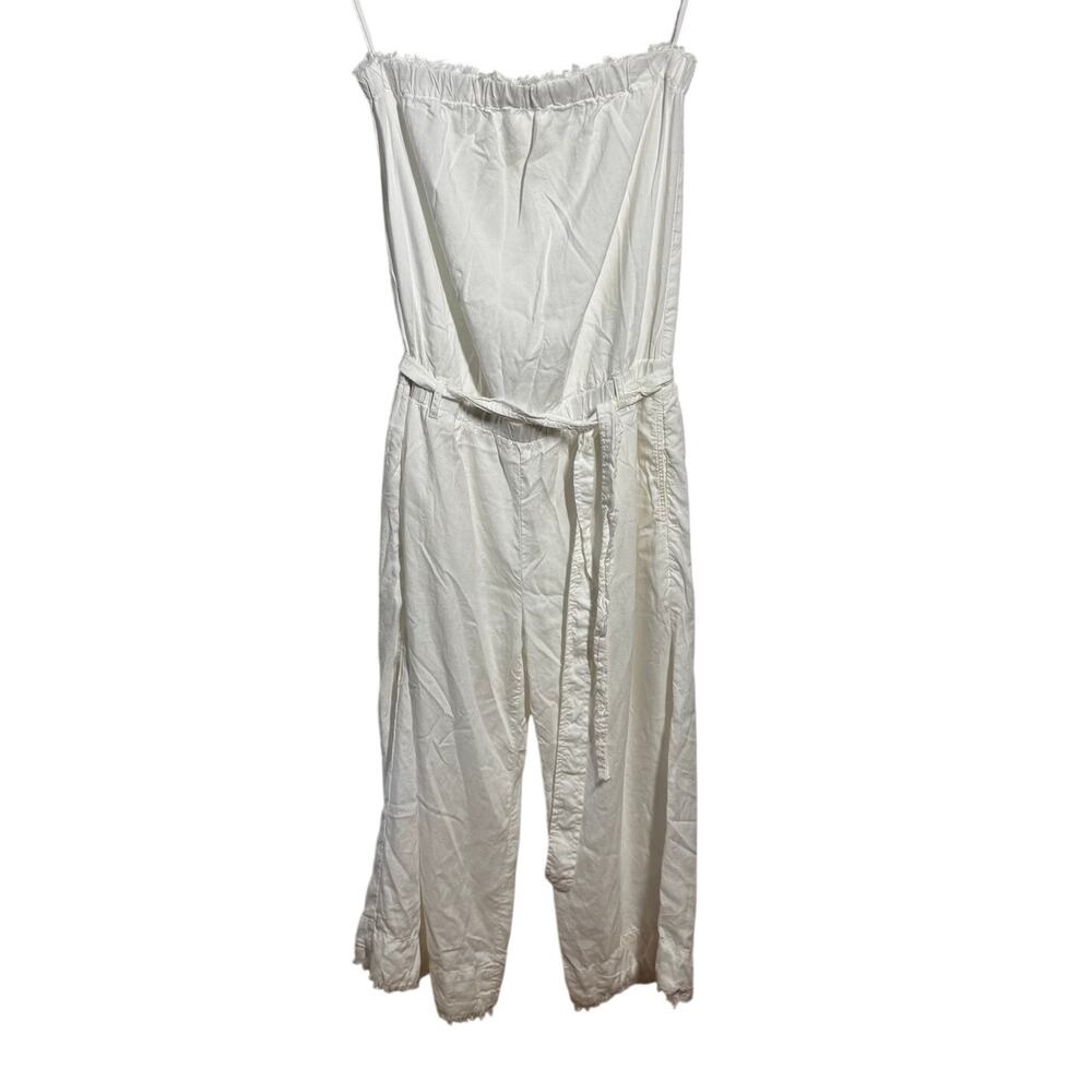 Anthropologie Cloth & Stone Coastal Jumpsuit Women M White Tencel Beach‎ Minimal